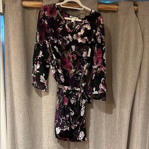 White House Black Market Pink and White Scoop Neck Dress